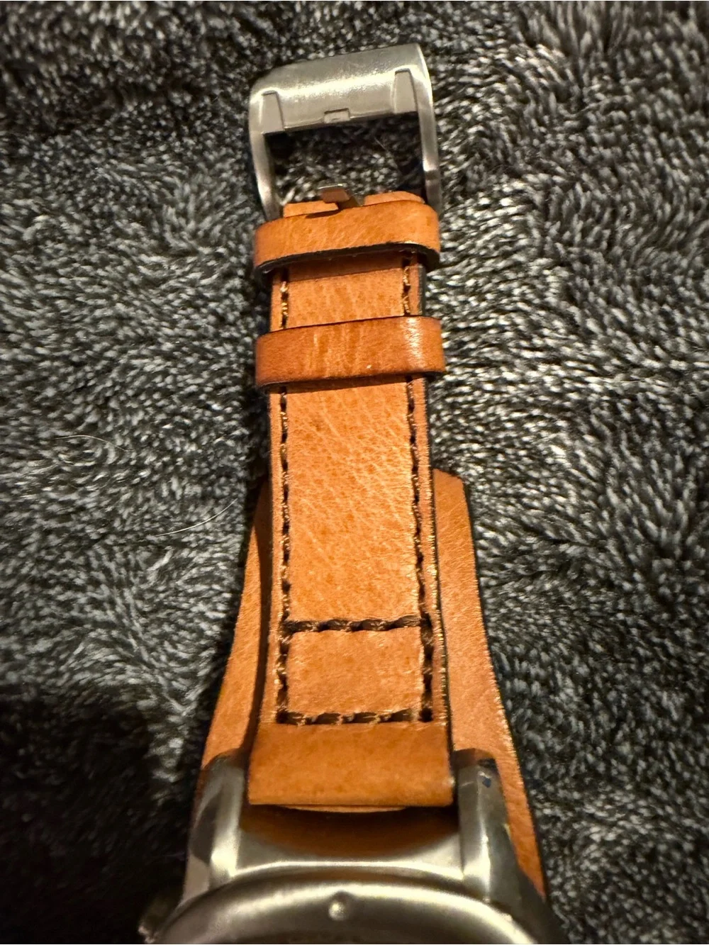 Fossil Men's Watch with Brown Leather Strap and Silver Case